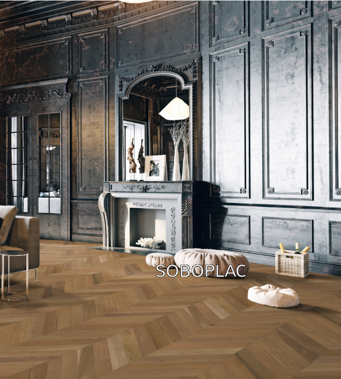 Parquet Contrecollé Chêne - GEOMETRIK Point de Hongrie Haussmann - Brut ou Huilé