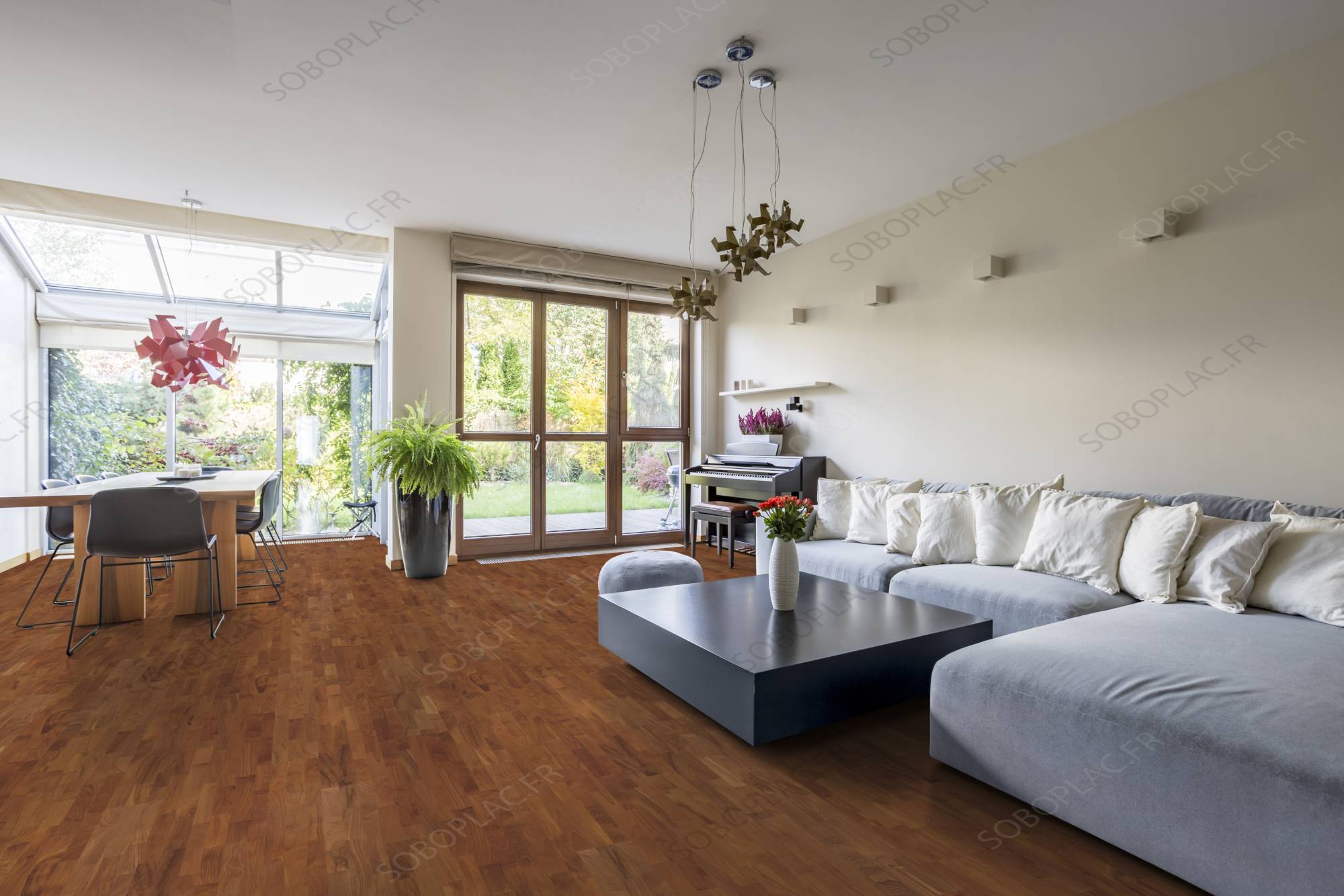 EXOTIQUES TECK INDO 2 FRISES BROSSE HUILE 11X90