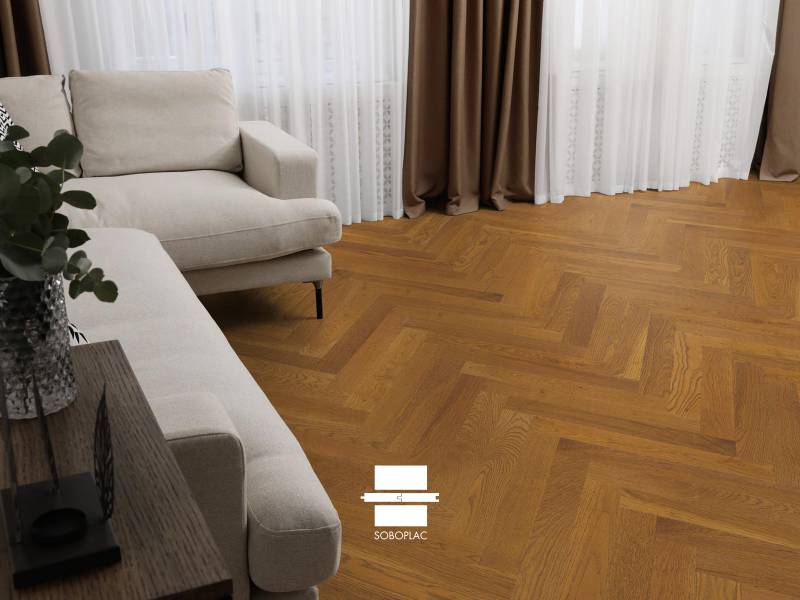 Access Geometrik Tourny Havane Access - Parquet contrecollé chêne huilé - Réf GTV187