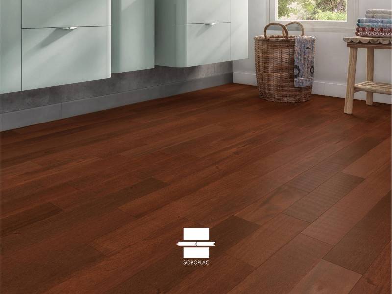 PARQUET ACAJOU MASSIF HUILE UV 12X90