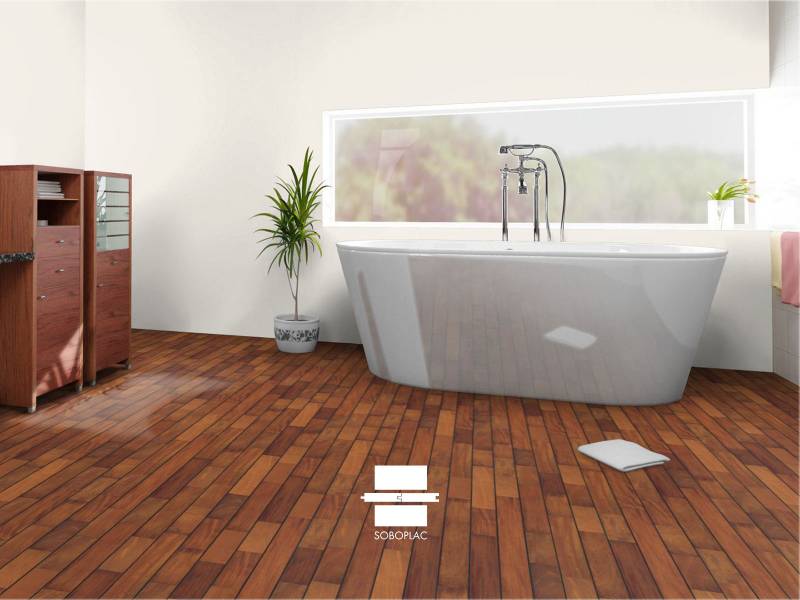 PARQUET ACAJOU MASSIF HUILE JOINT PONT DE BATEAU INTEGRE 12X90