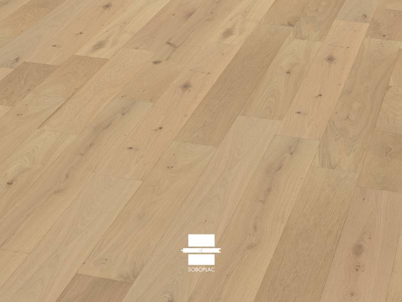 Optez pour le parquet contrecollé chêne verni Access, son aspect bois brut et sa référence AVB780.