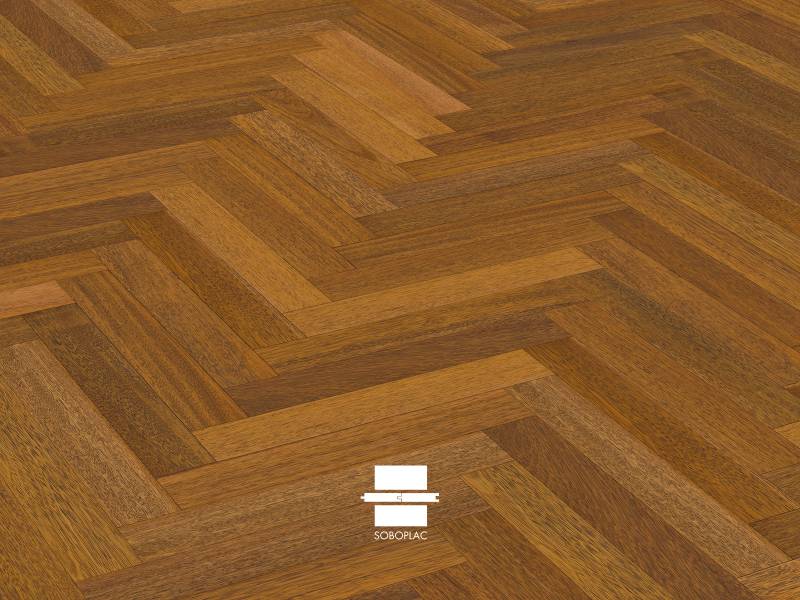 Exotique Merbau Modulo Baton Rompu 15x90 - Parquet massif verni