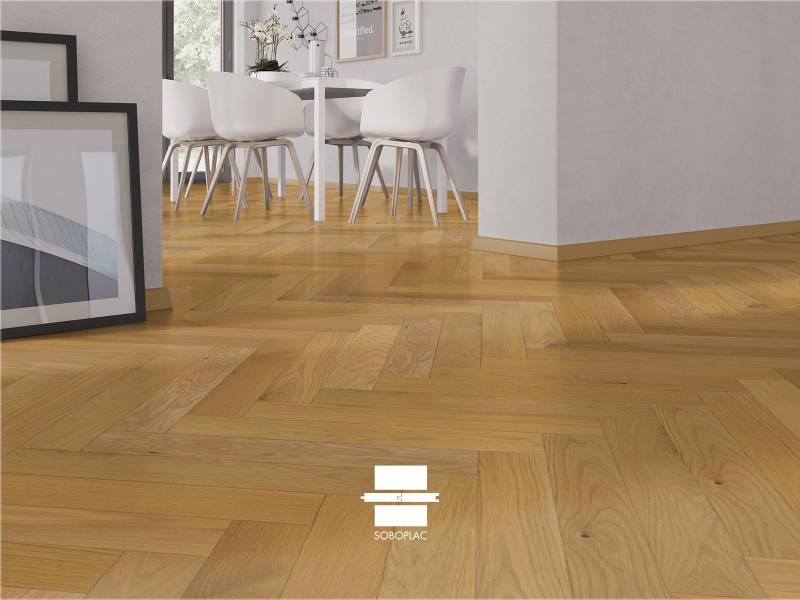 CONTRECOLLE CHENE GEOMETRIK BATON ROMPU PATINA 14X90