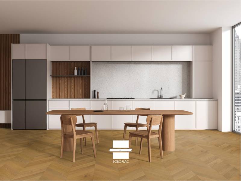 CONTRECOLLE CHENE GEOMETRIK POINT DE HONGRIE HAUSSMANN PATINA 14X90