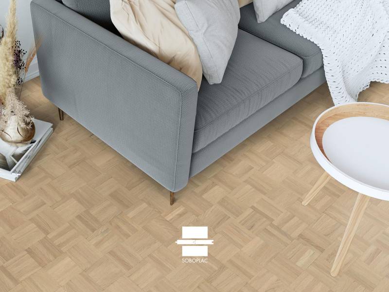 Héritage Graphique Mosaïque - Parquet chêne massif brut