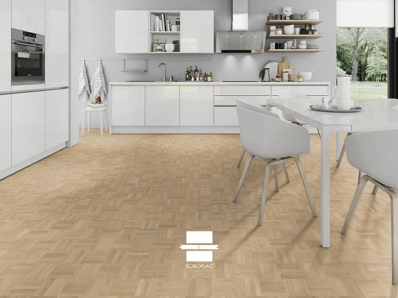 Héritage Graphique Mosaïque - Parquet chêne massif brut